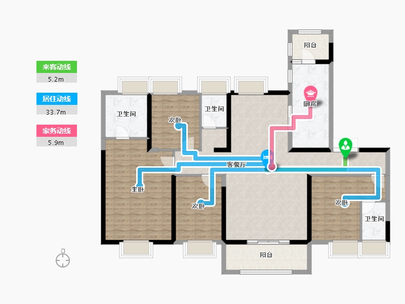 湖南省-株洲市-株洲碧桂园-142.14-户型库-动静线