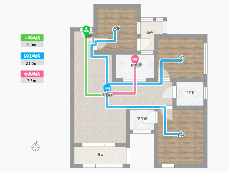 四川省-南充市-阳光天朗-65.83-户型库-动静线