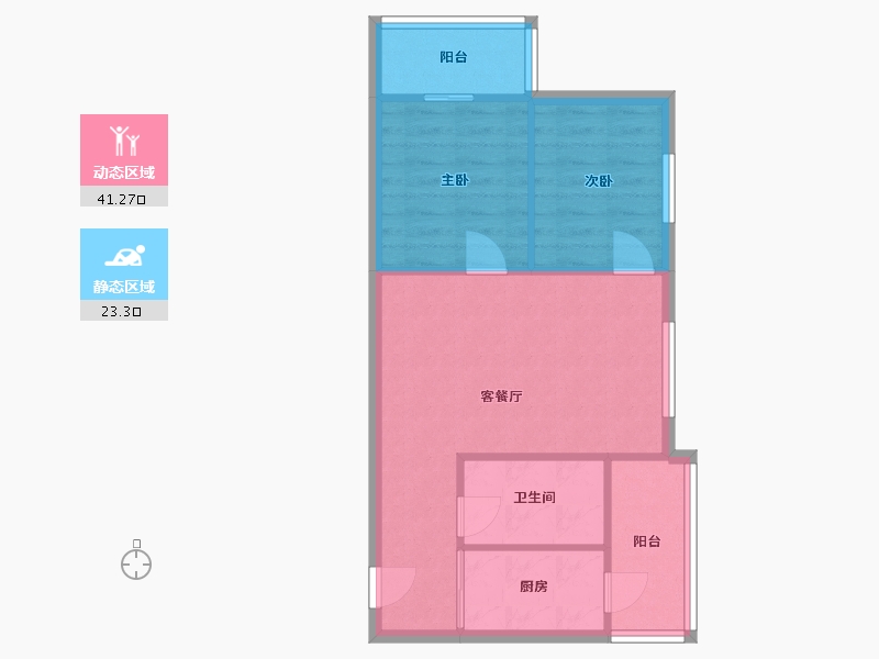 黑龙江省-哈尔滨市-红星城-58.27-户型库-动静分区