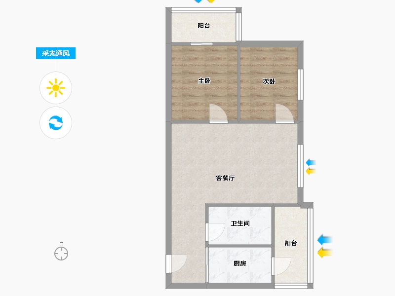 黑龙江省-哈尔滨市-红星城-58.27-户型库-采光通风