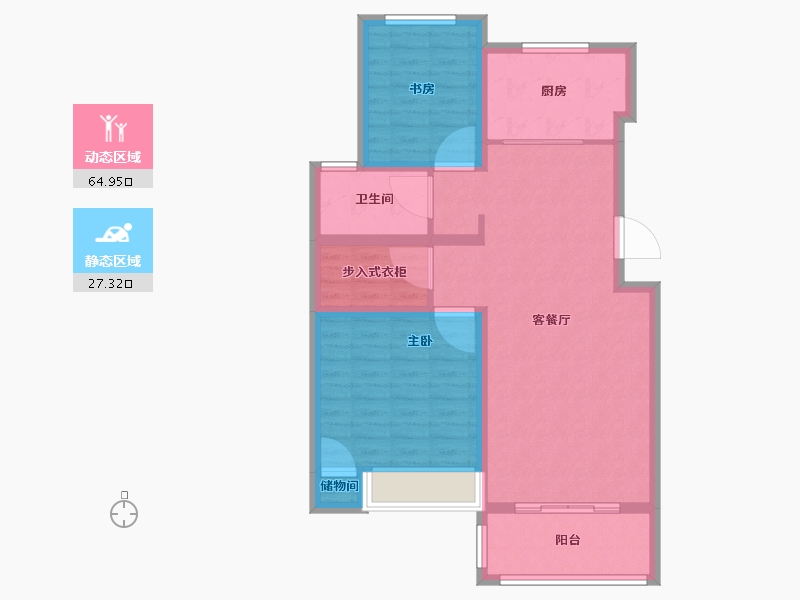 江苏省-南通市-瑞海幸福里-82.69-户型库-动静分区