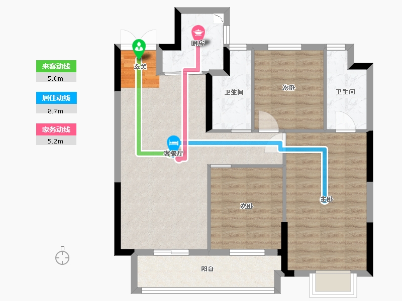 湖北省-武汉市-融侨方圆-85.85-户型库-动静线