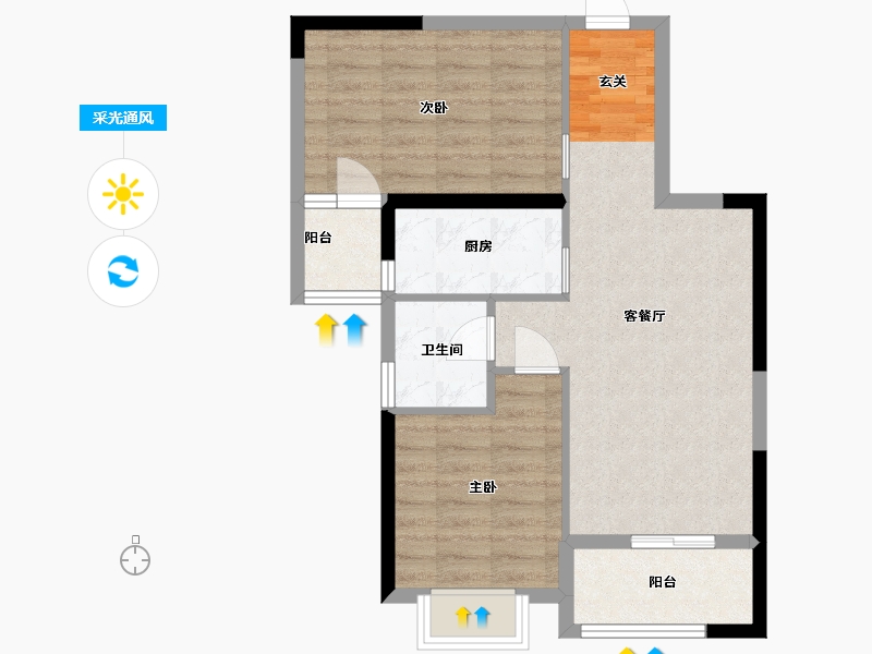 湖北省-武汉市-顶�L国际城・星耀-63.00-户型库-采光通风