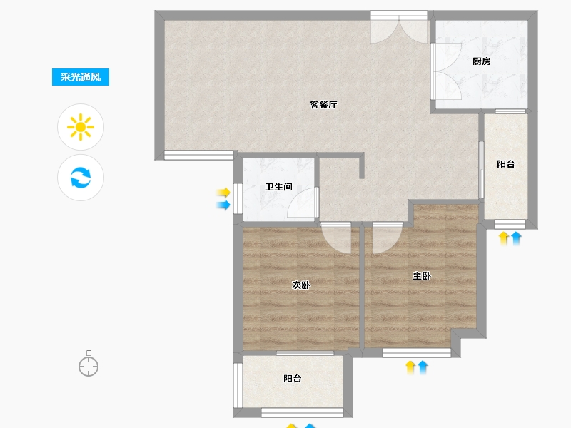 河南省-郑州市-海马公园-68.34-户型库-采光通风