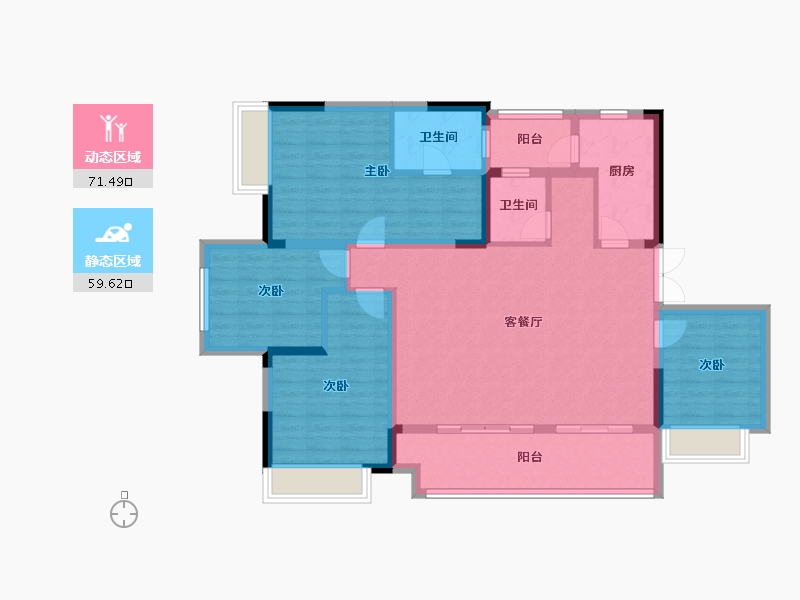 四川省-成都市-成都市新津县花源镇紫云路-117.98-户型库-动静分区