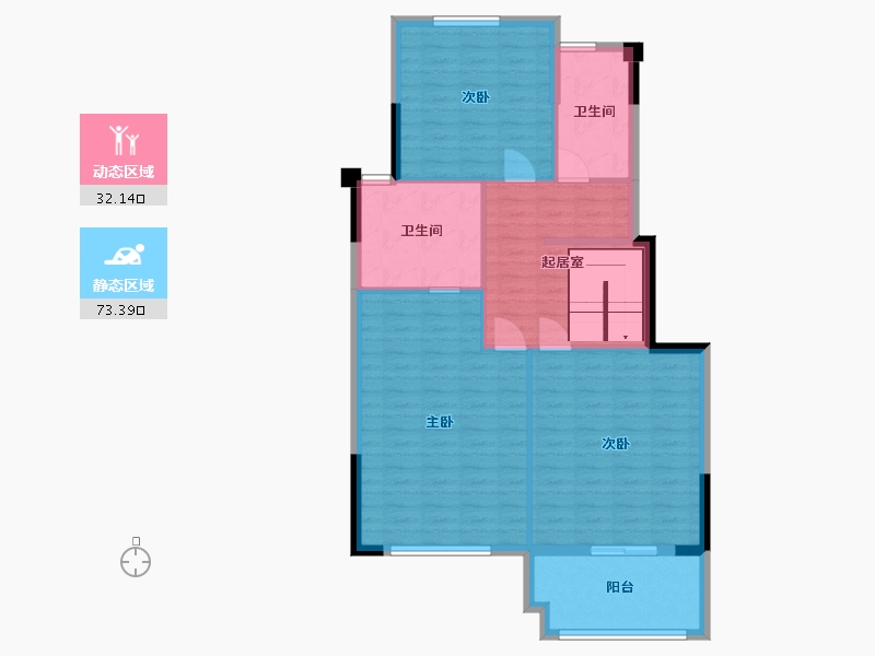 福建省-福州市-世茂云樽-96.30-户型库-动静分区