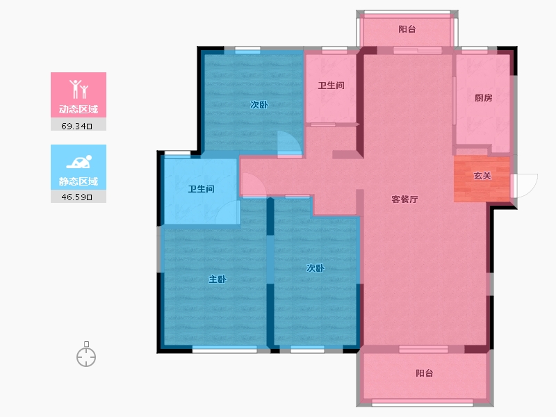 湖北省-武汉市-正商书香华府-103.77-户型库-动静分区