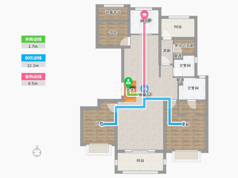 江苏省-南京市-北大资源颐和翡翠府-103.73-户型库-动静线