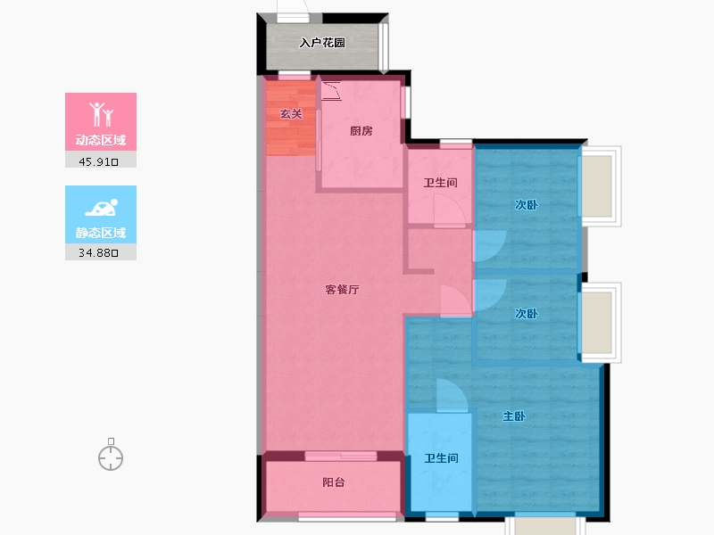 广东省-广州市-时代南湾（佛山）-75.96-户型库-动静分区