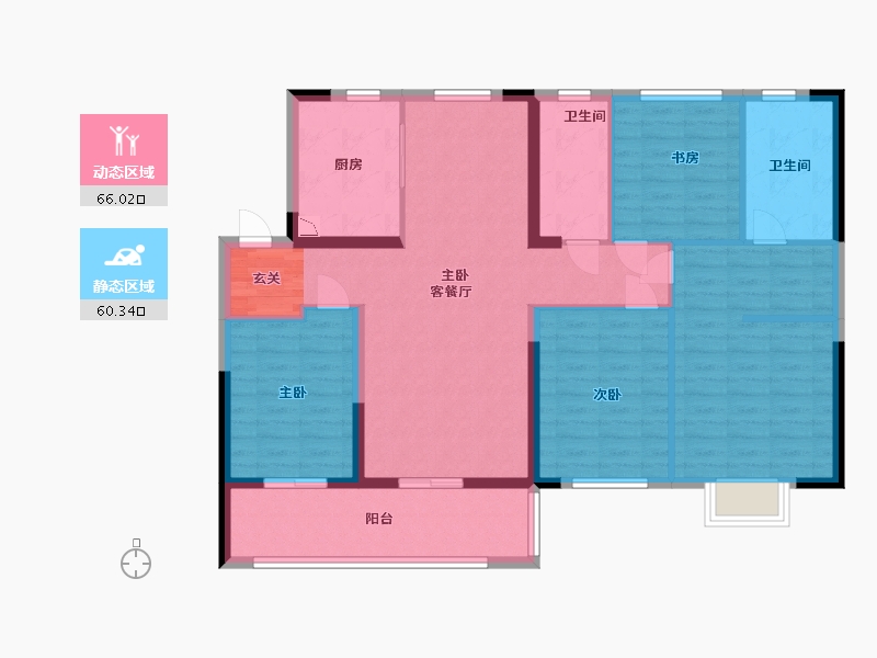 江苏省-南京市-江宁金茂悦・云筑-113.60-户型库-动静分区