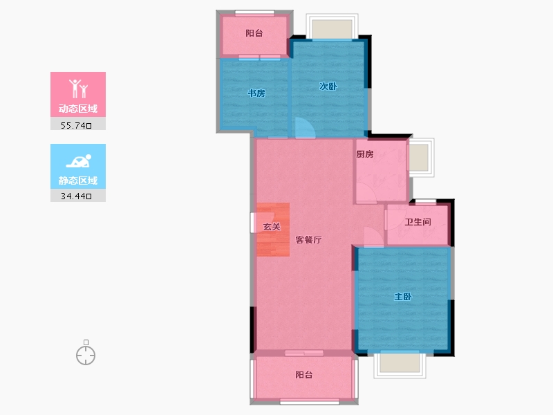 广东省-广州市-侨雅苑-81.18-户型库-动静分区