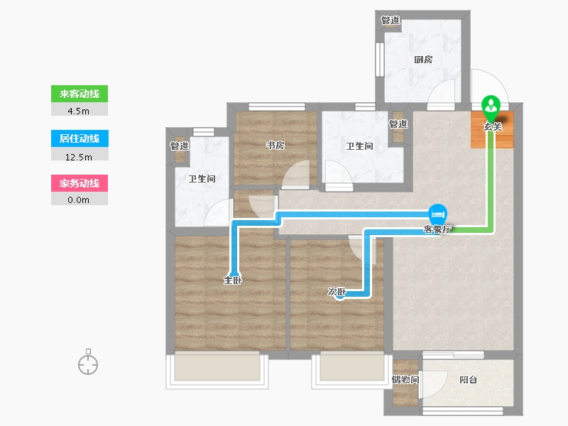 山东省-烟台市-正荣悦东府-70.77-户型库-动静线