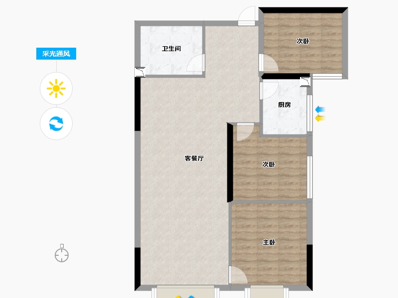 贵州省-贵阳市-馨月楼-90.98-户型库-采光通风