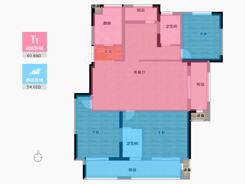 山东省-烟台市-高科荣境-104.00-户型库-动静分区