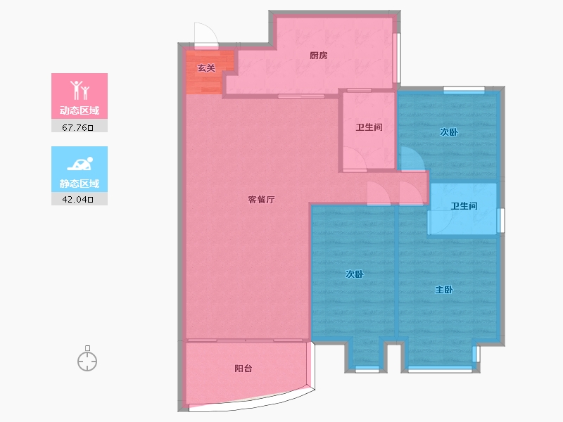 广东省-广州市-骏景花园-101.28-户型库-动静分区