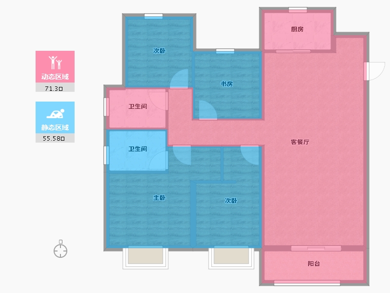 山西省-晋中市-阳光城文澜府-115.00-户型库-动静分区