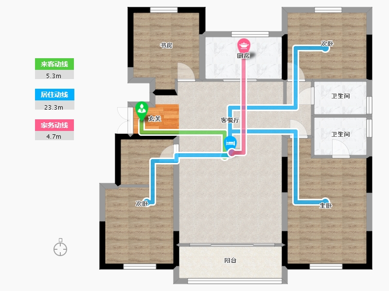 浙江省-宁波市-金隅大成郡一期-114.60-户型库-动静线