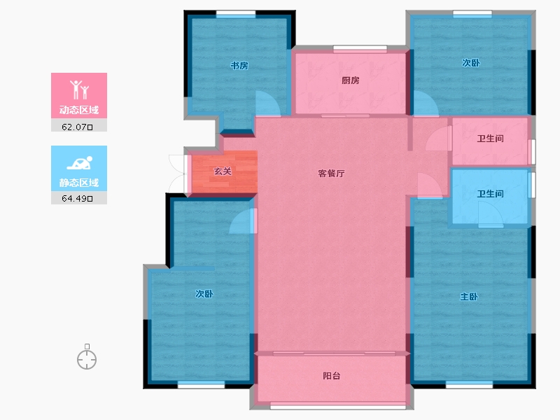 浙江省-宁波市-金隅大成郡一期-114.60-户型库-动静分区