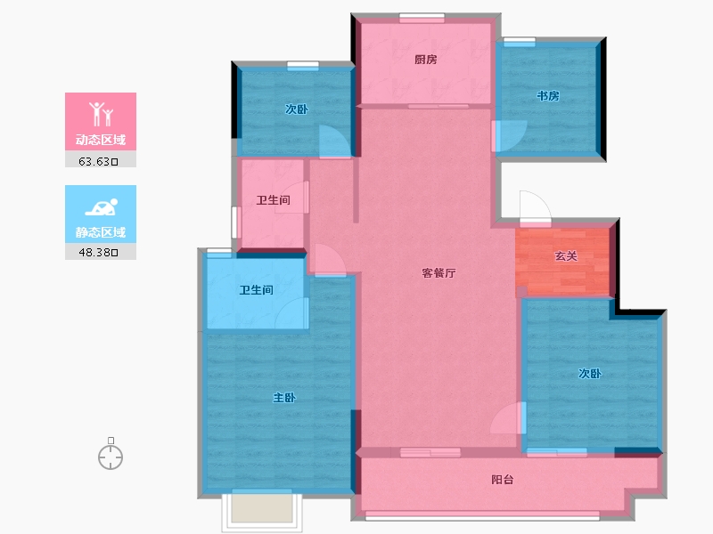 浙江省-宁波市-海湾金茂悦-100.01-户型库-动静分区