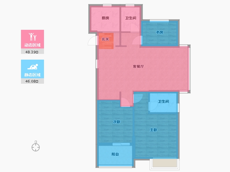 重庆-重庆市-中旅城（星旅城）-85.00-户型库-动静分区