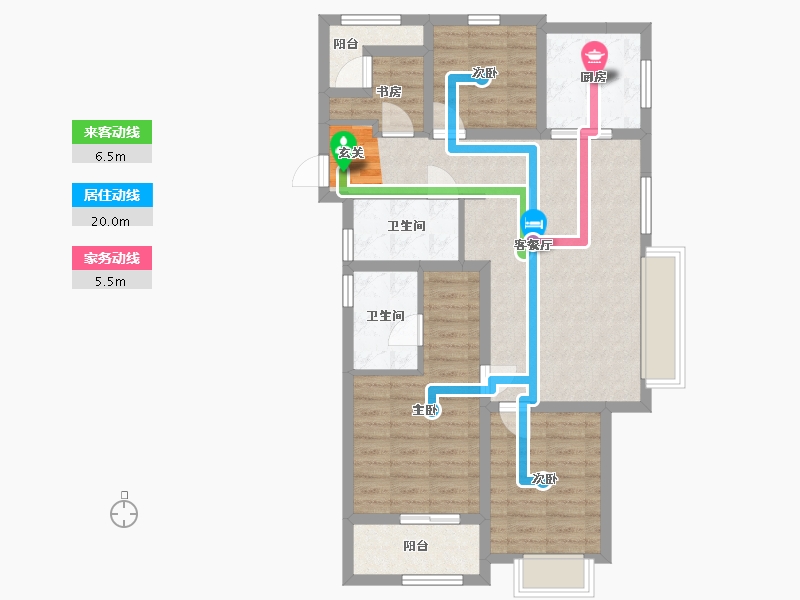 重庆-重庆市-万科滨河道-87.24-户型库-动静线