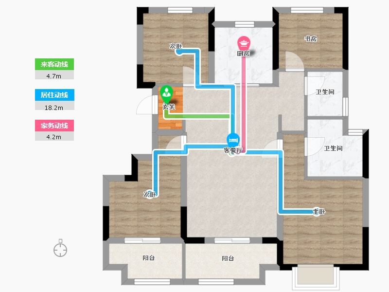 浙江省-宁波市-湖成大境-91.86-户型库-动静线