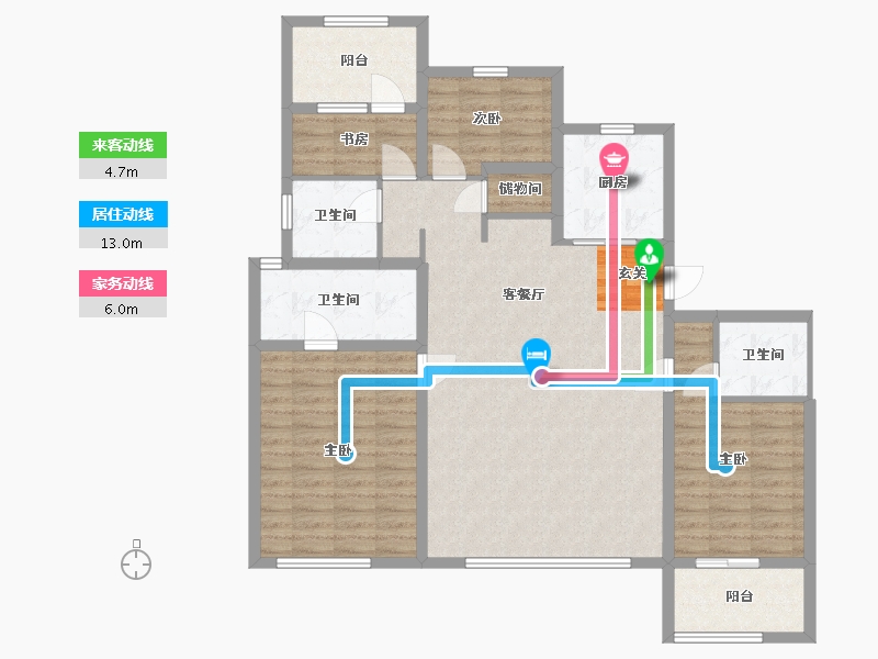 重庆-重庆市-万科滨河道-118.12-户型库-动静线