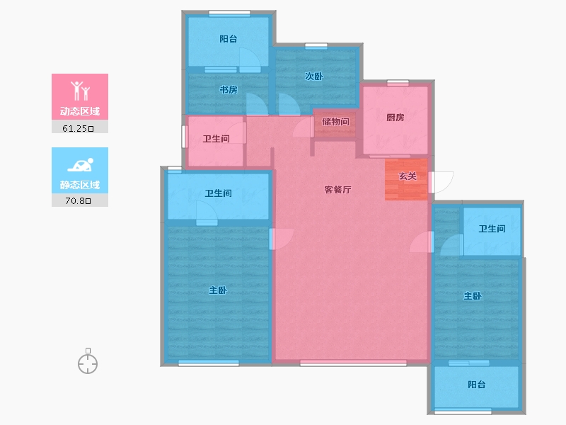 重庆-重庆市-万科滨河道-118.12-户型库-动静分区