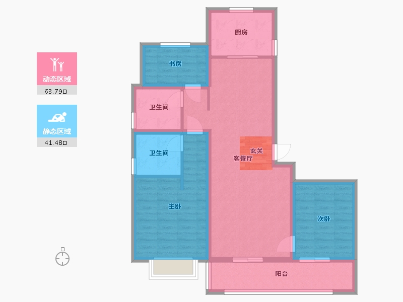 重庆-重庆市-海尔产城创翡翠东方-93.86-户型库-动静分区