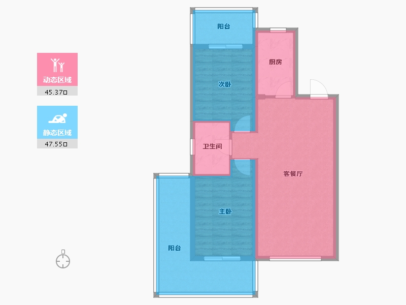 辽宁省-盘锦市-公园里-82.96-户型库-动静分区