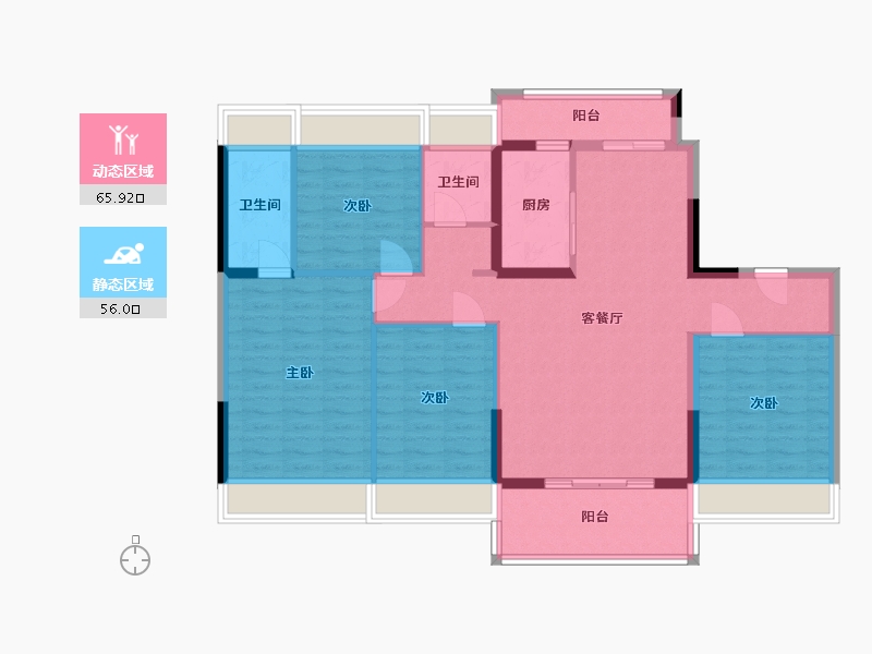 湖北省-恩施土家族苗族自治州-恩施碧桂园剑桥郡-109.83-户型库-动静分区