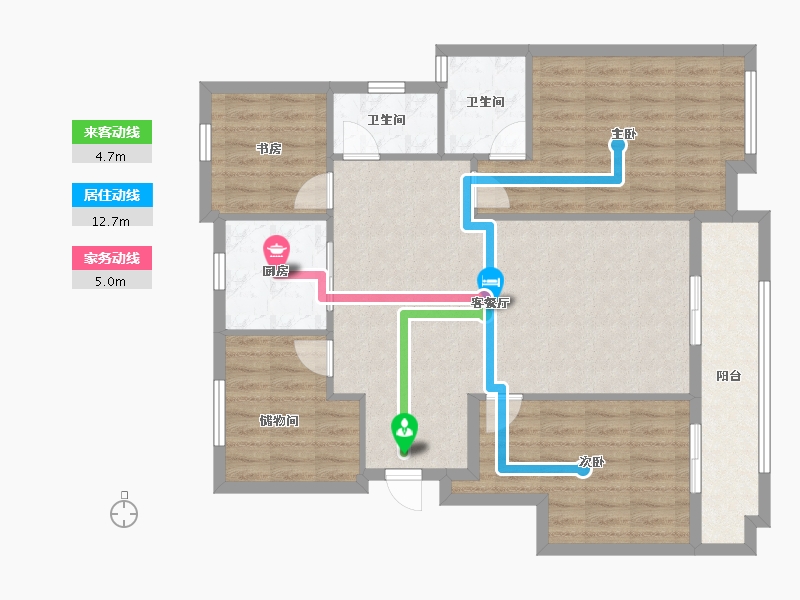 浙江省-嘉兴市-吉翔东郡-103.29-户型库-动静线