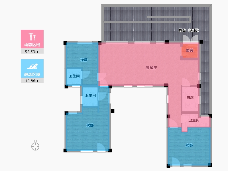 浙江省-宁波市-斯卡兰SkyLine-127.99-户型库-动静分区