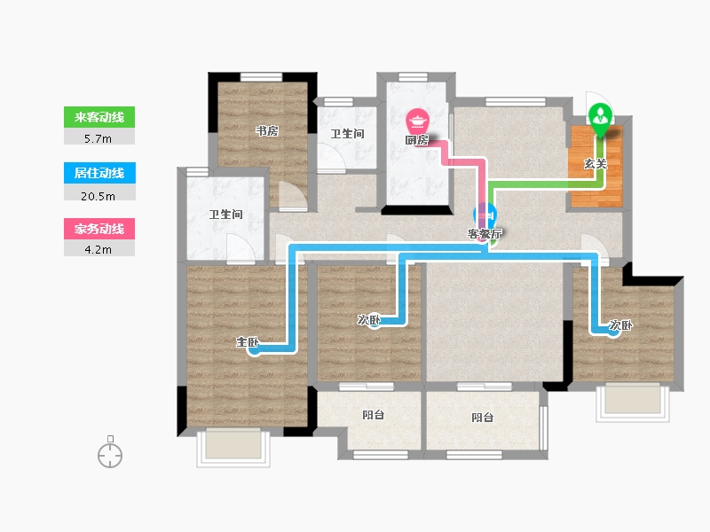 安徽省-合肥市-新城滨湖云境-101.76-户型库-动静线