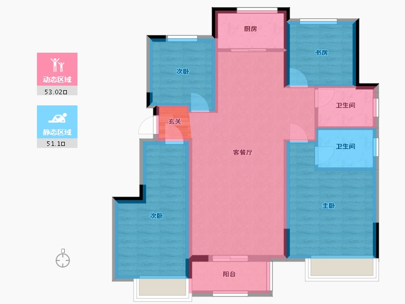 安徽省-合肥市-信达万振东方樾府-93.01-户型库-动静分区