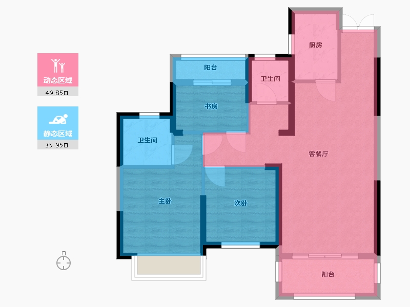 湖南省-岳阳市-天伦溪山府-76.15-户型库-动静分区