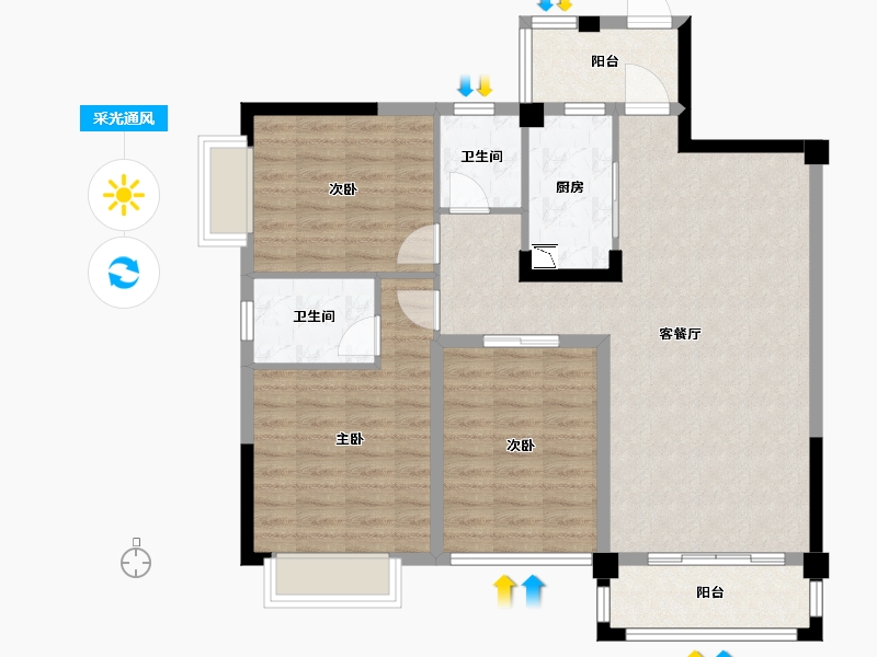 广西壮族自治区-桂林市-半岛豪庭-98.42-户型库-采光通风