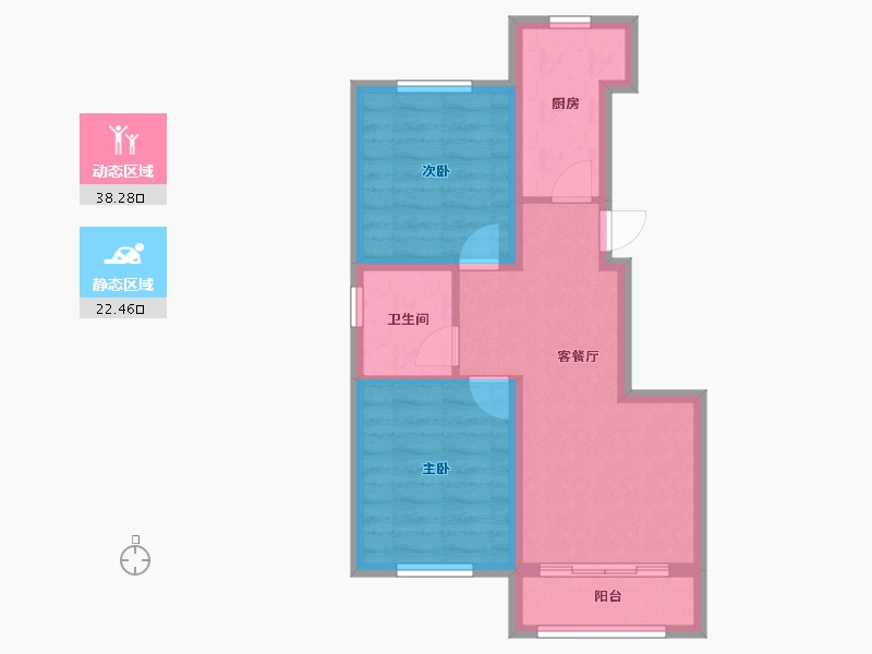 河北省-唐山市-万科公园大道-53.48-户型库-动静分区