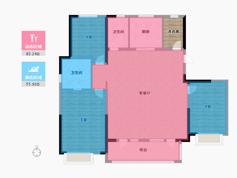 山东省-青岛市-李哥庄机场小镇-131.45-户型库-动静分区