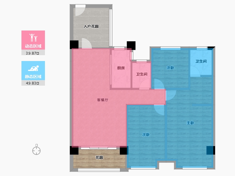 广西壮族自治区-南宁市-宾阳中央城1 号楼-96.24-户型库-动静分区