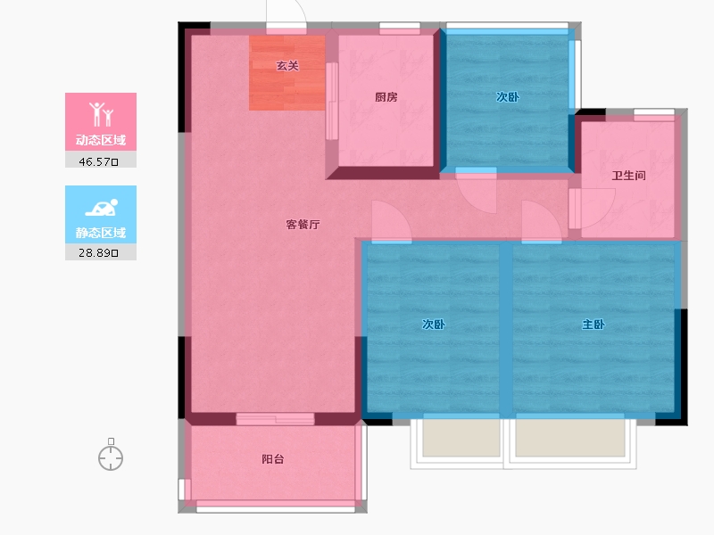 安徽省-合肥市-北城正荣府-66.48-户型库-动静分区