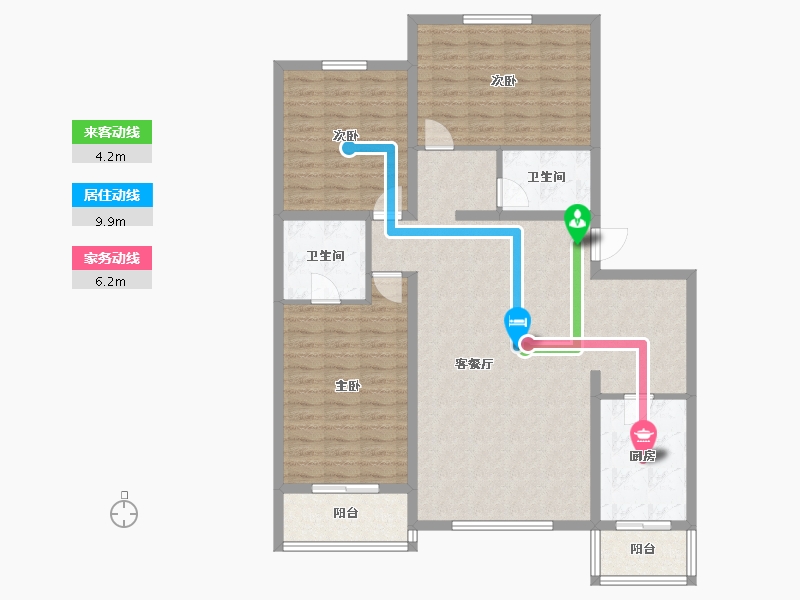 北京-北京市-北亚花园-122.01-户型库-动静线