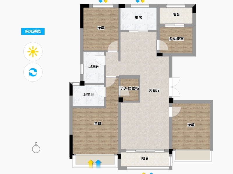 浙江省-湖州市-云溪雅苑-98.08-户型库-采光通风