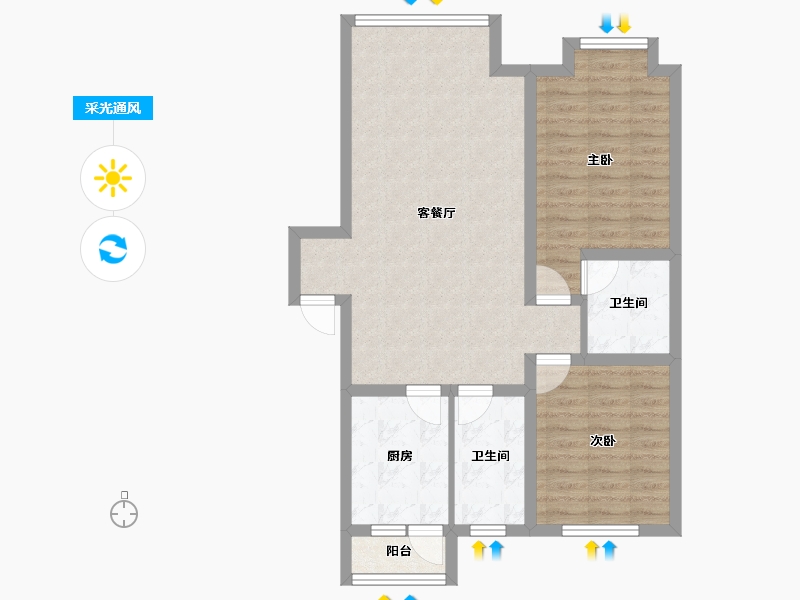 辽宁省-阜新市-世纪豪庭-78.51-户型库-采光通风