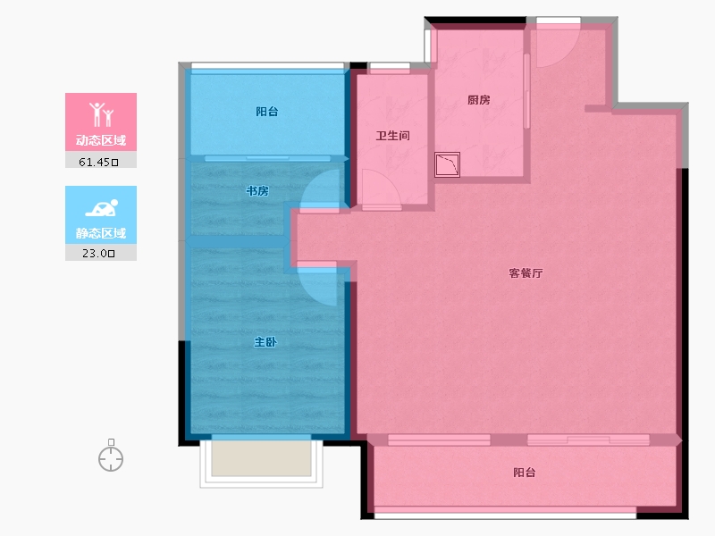 甘肃省-兰州市-兰州新区绿地6期-75.65-户型库-动静分区