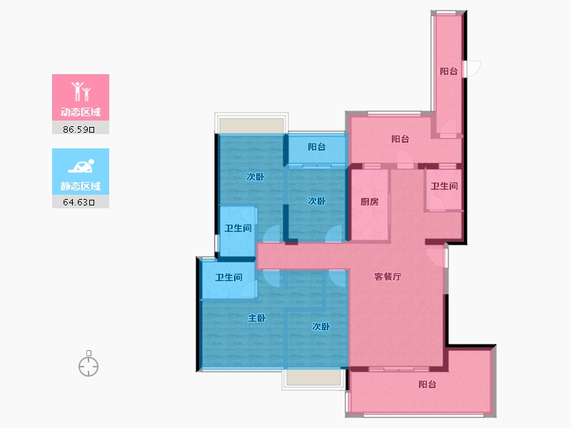 广东省-汕头市-御海天宸-135.43-户型库-动静分区