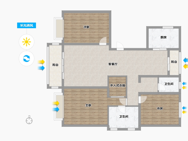 河北省-石家庄市-天山熙湖-130.19-户型库-采光通风