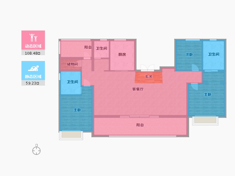 安徽省-合肥市-恒基旭辉铂悦・天汇-152.72-户型库-动静分区