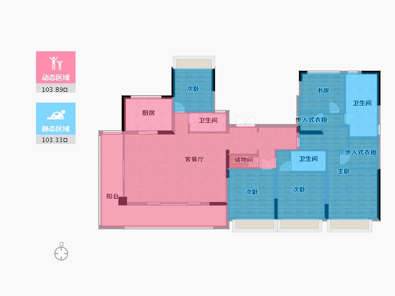 安徽省-合肥市-融创・滨湖印-187.68-户型库-动静分区