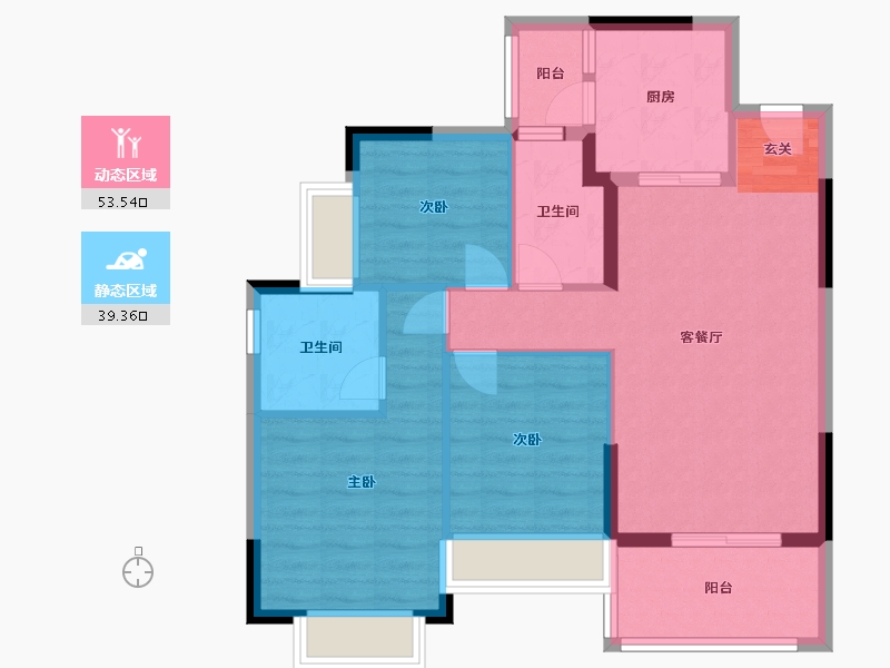 四川省-成都市-恒大牧云天峰-83.26-户型库-动静分区